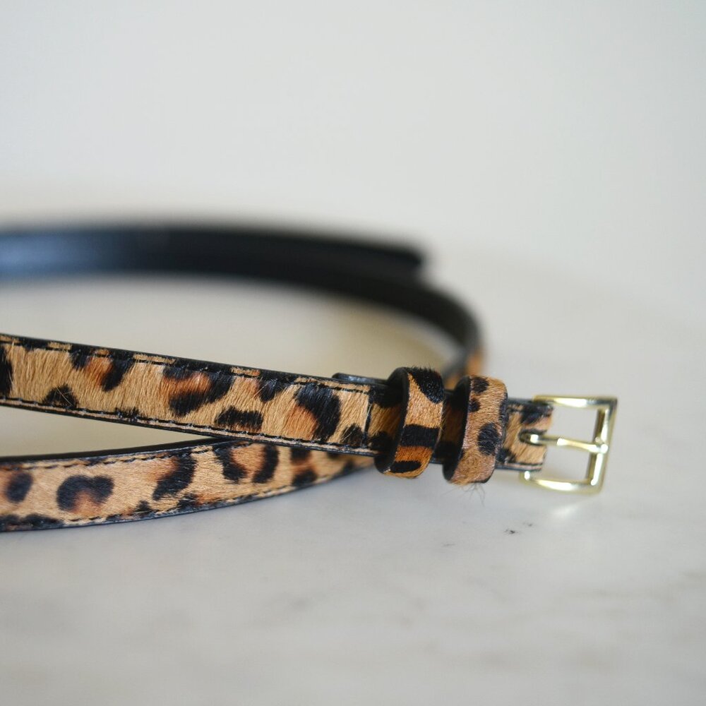 Banana Republic Leather Leopard Print Belt